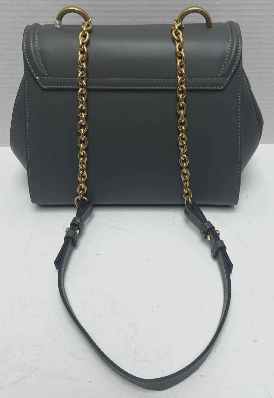 WOMEN MIRIADE ASTER GRIGIO GRAY LEATHER SHOULDER BAG – MADE IN ITALY