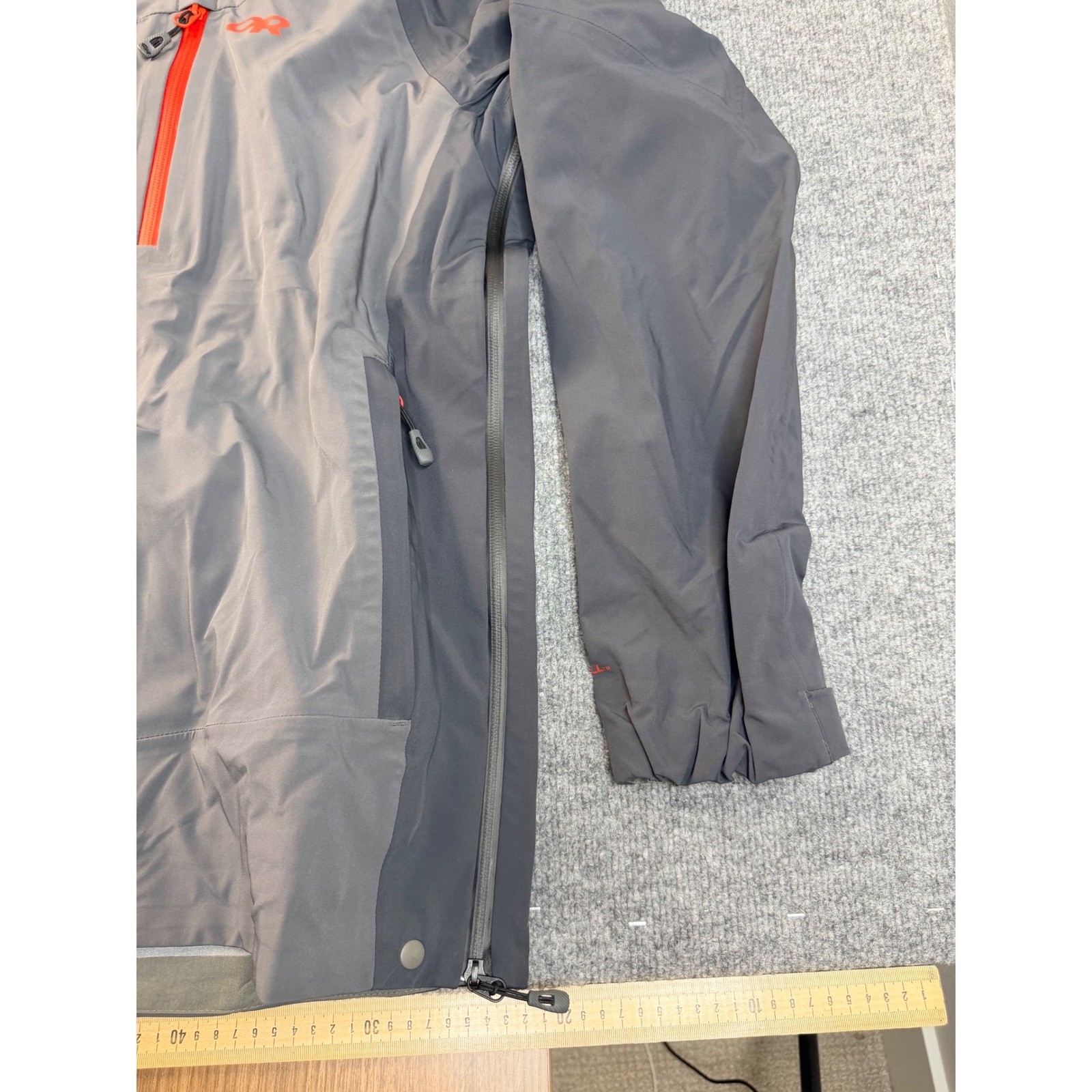 Outdoor Research Jacket Men XL Gray Orange Softshell Hooded Hikin Full Zip XL/TG