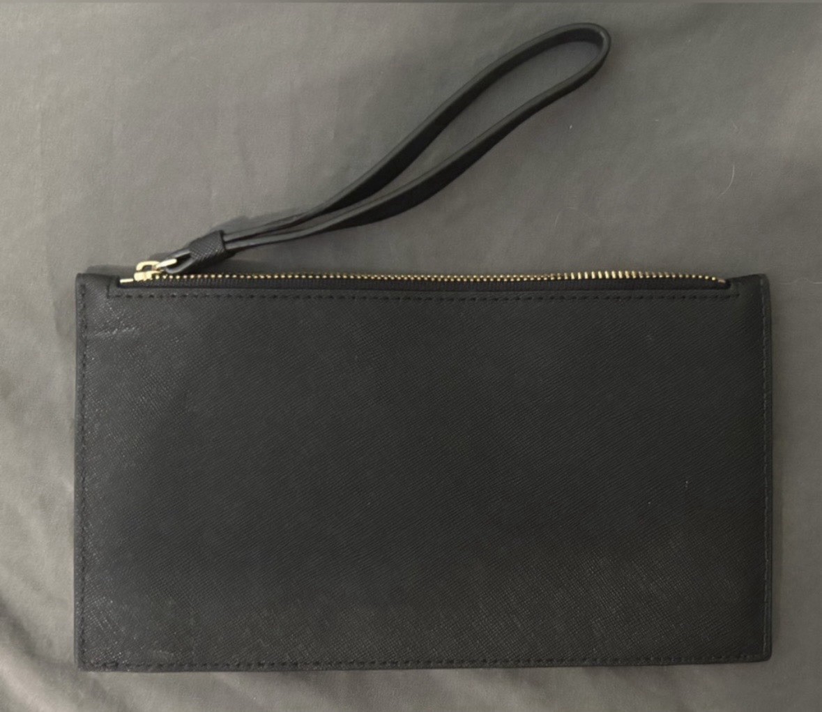 kate spade new york Black Zip Wristlet Pink Car Applique Gold Hardware Lined