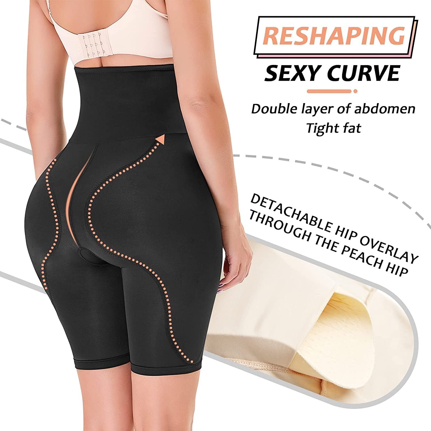 Women Tummy Control Butt Lifter Panties BBL Shapewear With Hip Pads Hip Enhancer