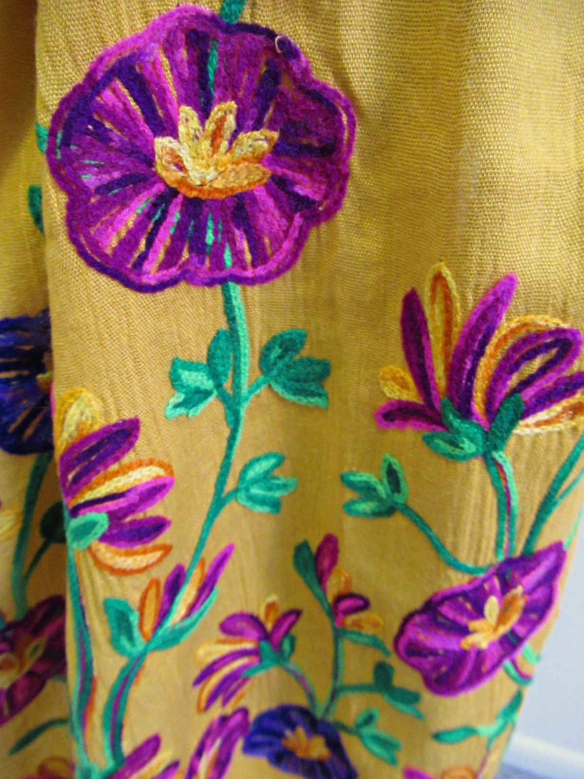 MEXICAN EMBROIDERED SOFT FRINGED SHAWL REBOZO WRAP 76 X 28 – MADE in MEXICO