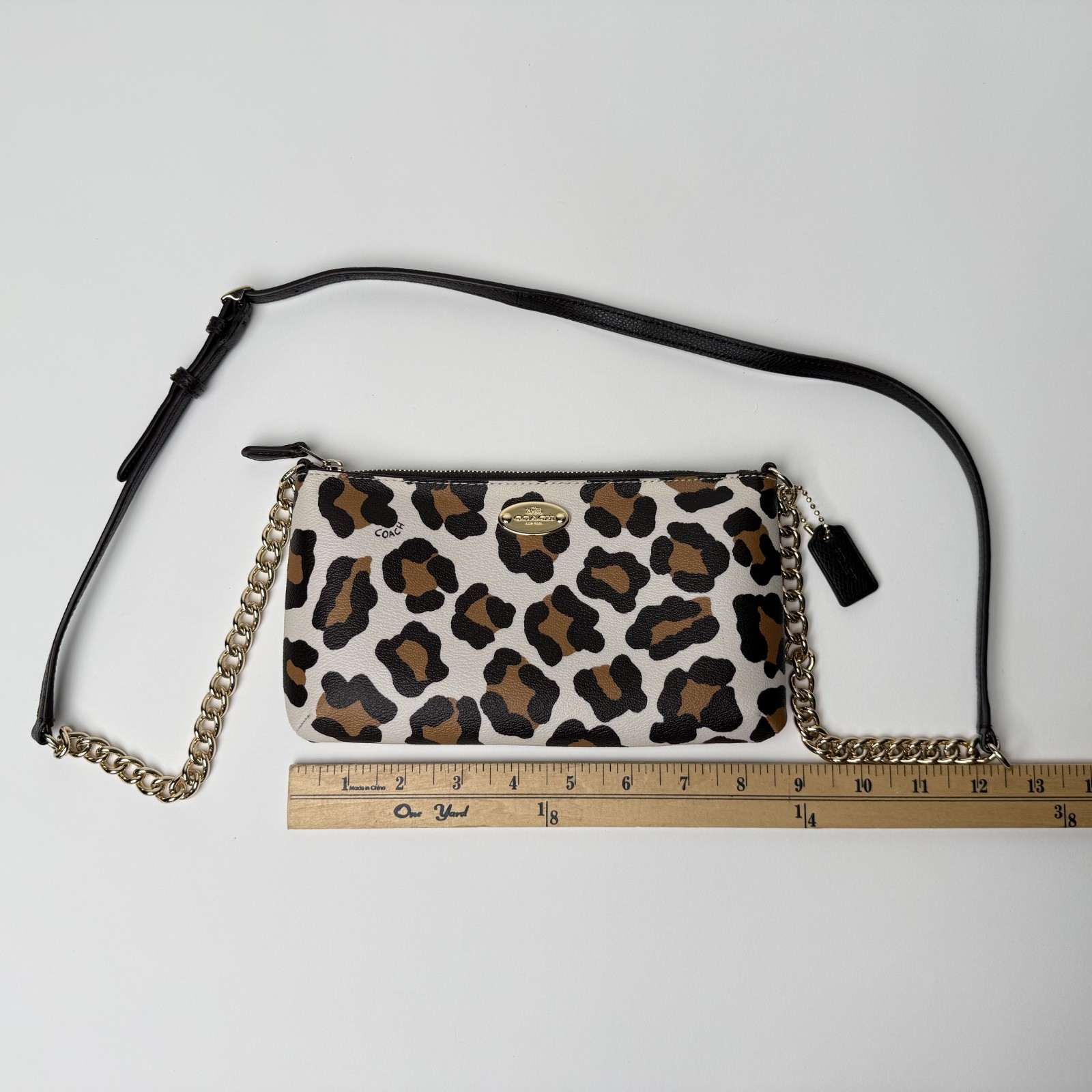Coach Quinn Crossbody Bag in Ocelot (Leopard) Print Pre-owned