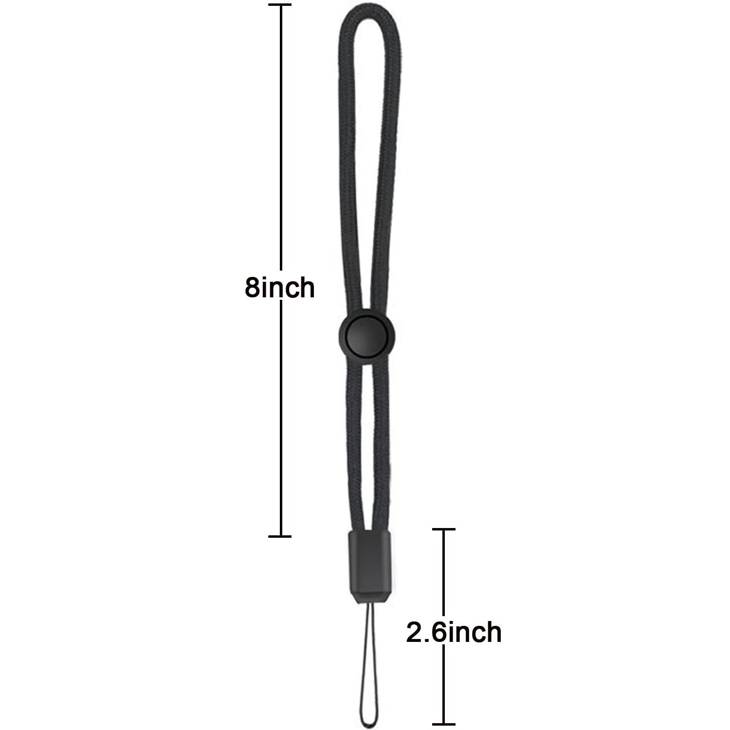 YOUOWO 5 Pack Nylon Lanyards Adjustable length,For USB Flash 5 Pack-black
