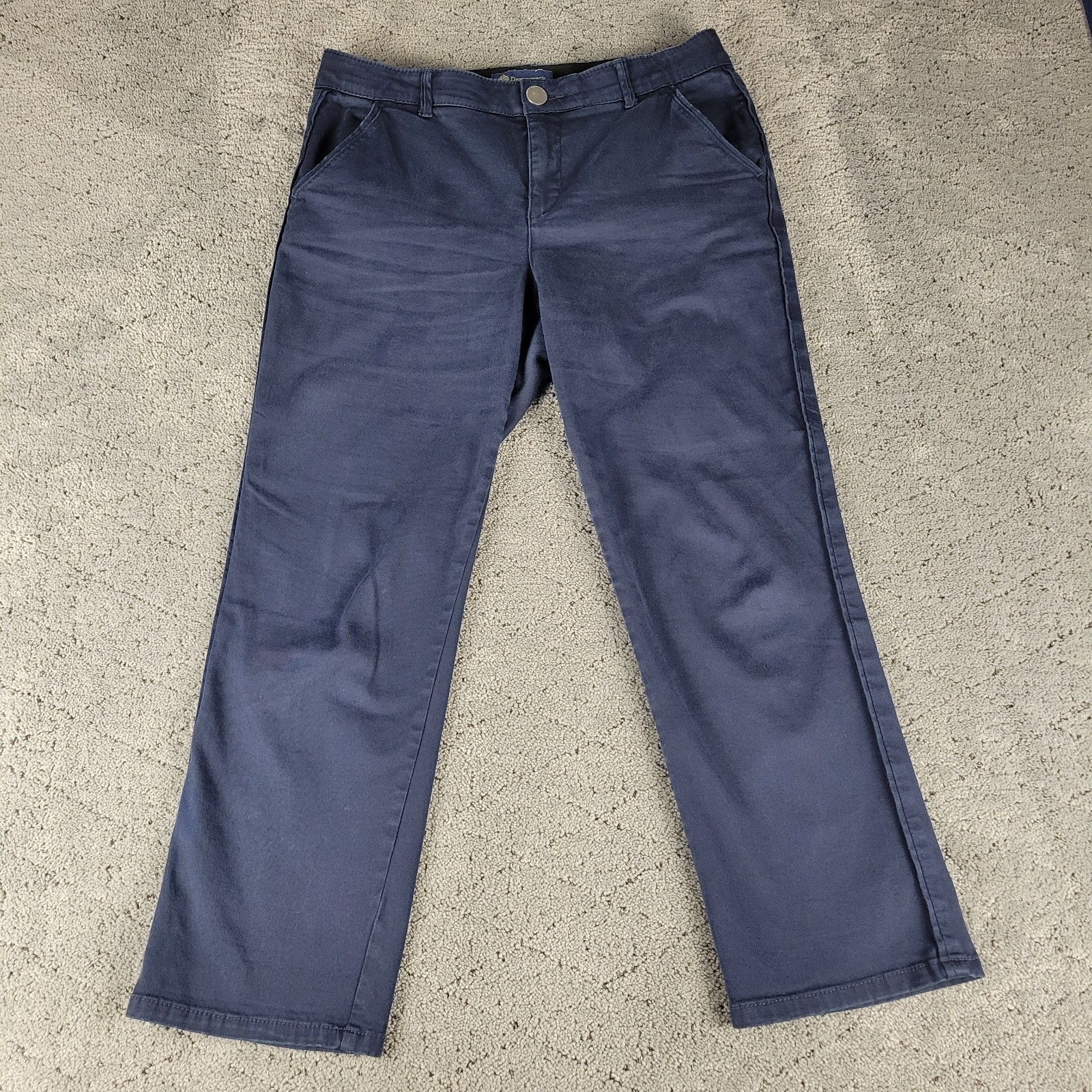 Democracy Pants Womens 10 Blue Navy Straight Leg Chino Ab Solution Shaping