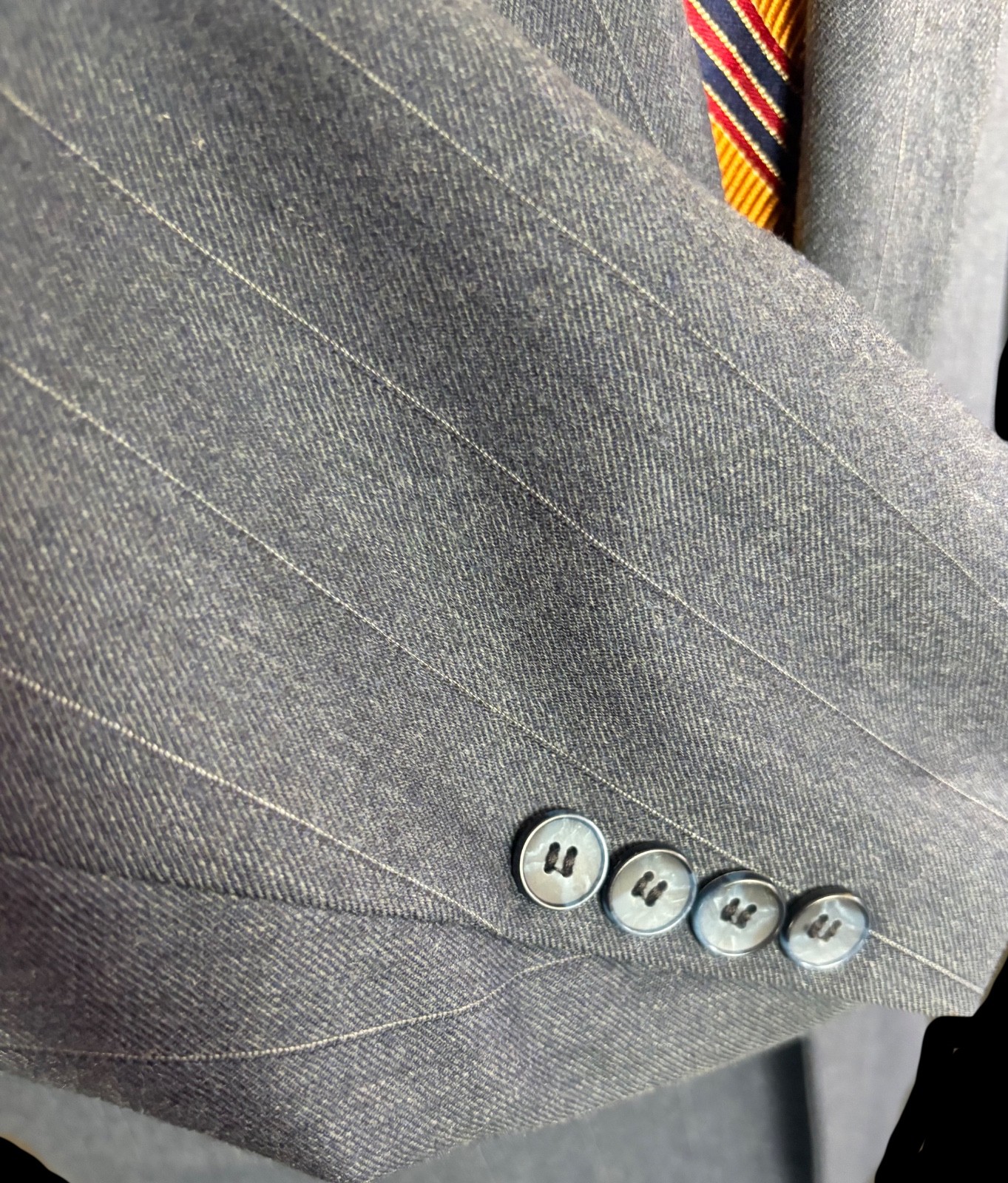 Vintage Jules Pilch Suit Gray Pinstripe 2-Piece Classic Tailored Menswear 44R