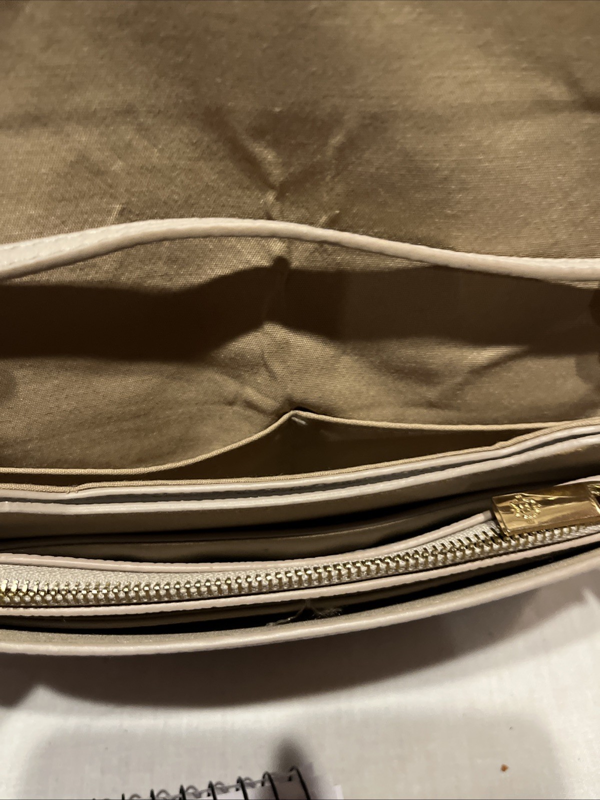 Nanette Lepore Beige Crossbody Purse With Wallet And Wristlet Strap