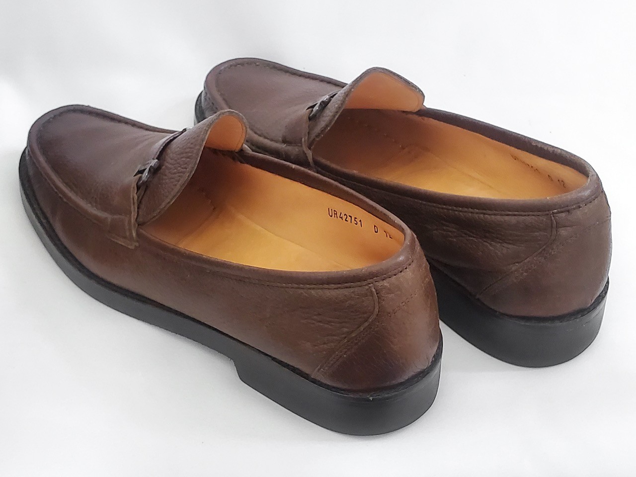 Salvatore Ferragamo Men’s Size 12D Gancini Brown Leather Dress Loafers Shoes