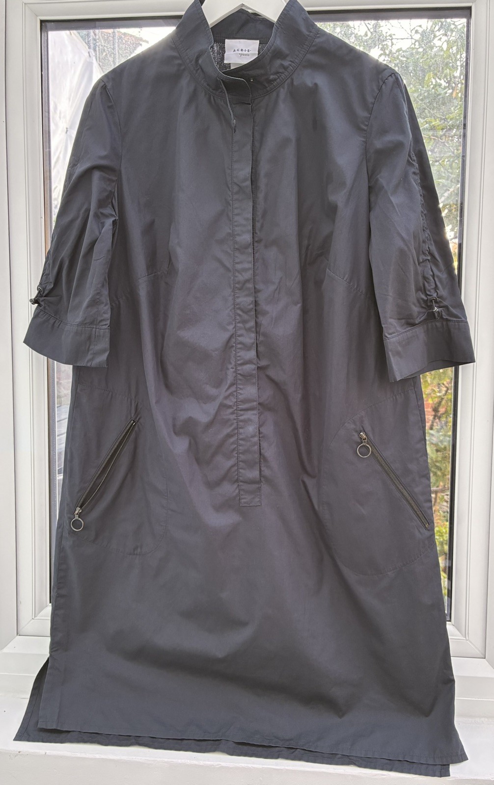 Akris Punto Women’s Elegant Black Dress Size 18 100% Baumwolle Cotton.