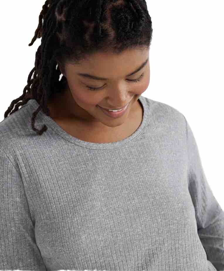 Joyspun Womens Ribbed Ultra Soft 2 Piece PJ set, sizes S, M, L, XL, 2XL, 3XL