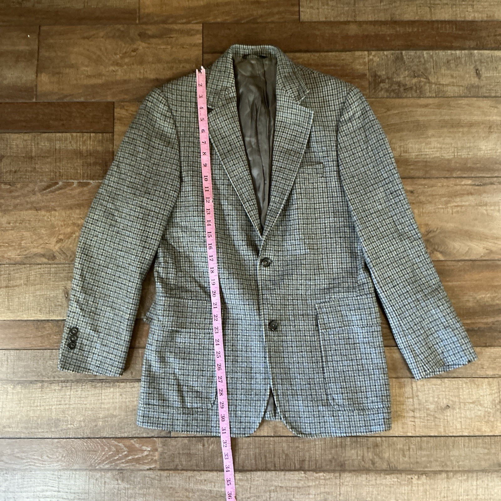 Brooks Brothers 100% Wool Houndstooth Blazer Sz 39R Italy Made Sport Coat #55E7