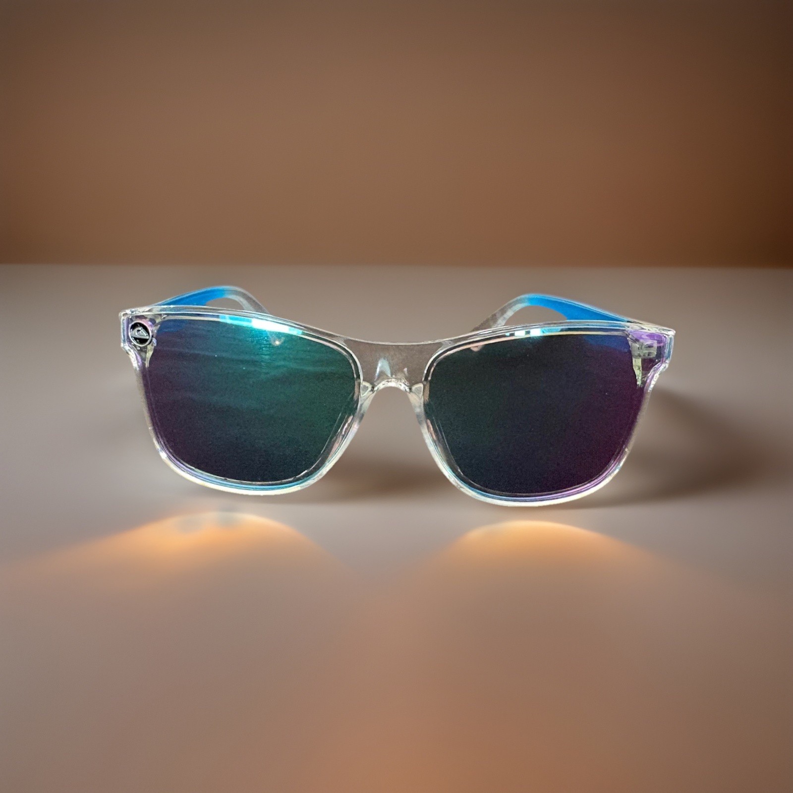 New Quiksilver Sunglasses Unisex Clear Blue Multi Color Mirror Lense UV400