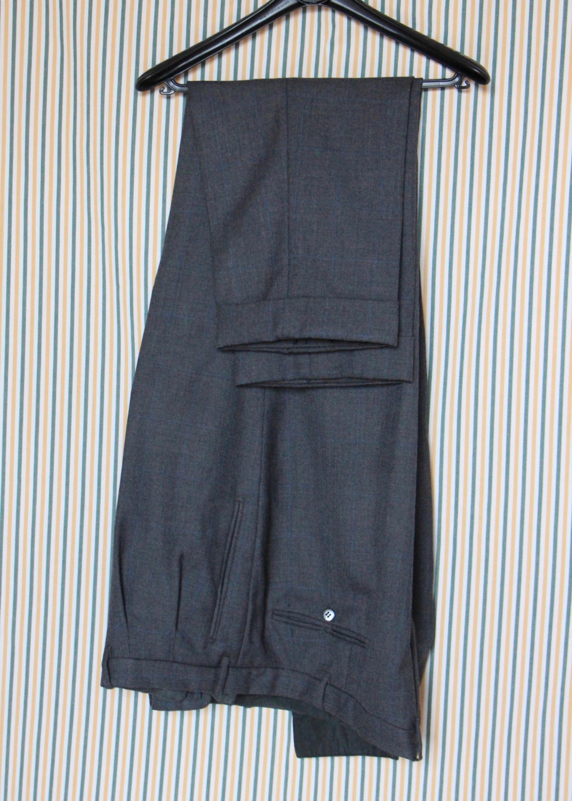 Sartoria Maugeri bespoke grey windowpane trousers W37