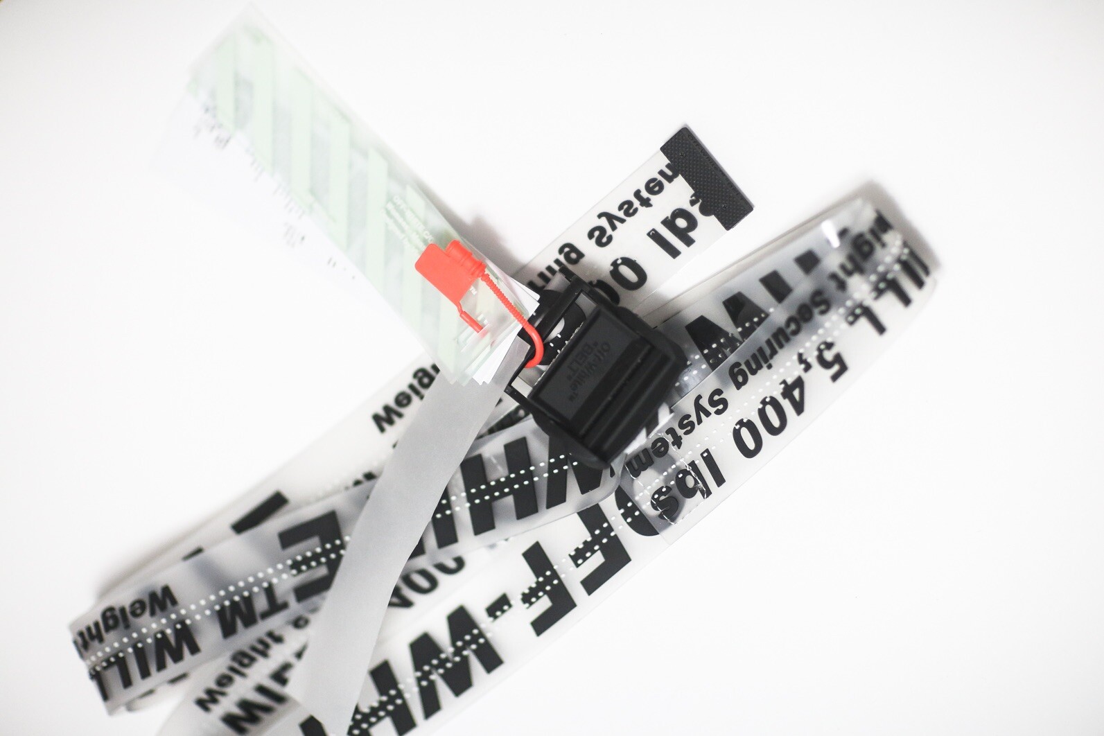 Off White Transparent Rubber Clear Black Industrial Belt 200cm