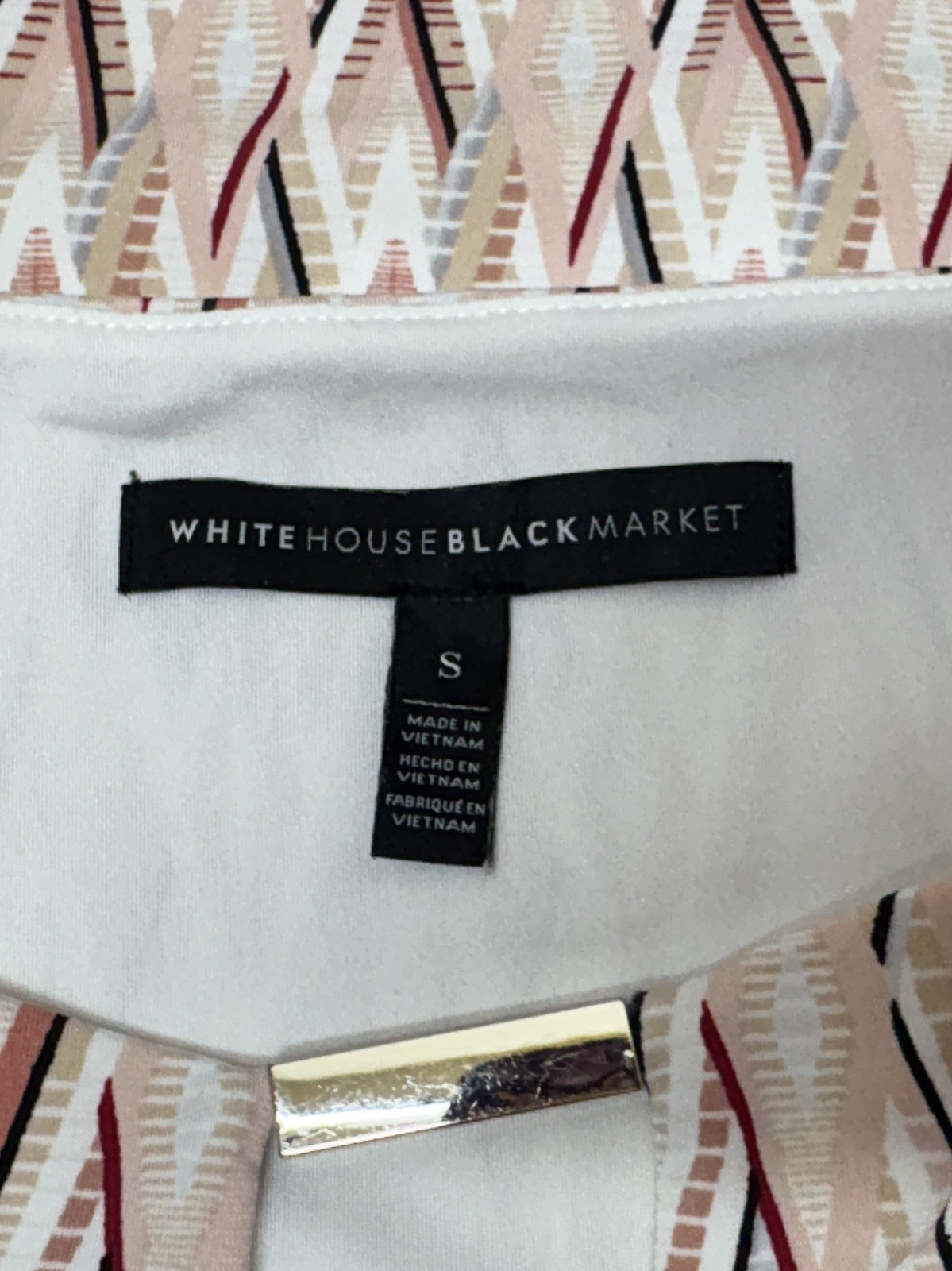 White House Black Market Sleeveless Tank Geometric Pattern in Warm Tones Size S