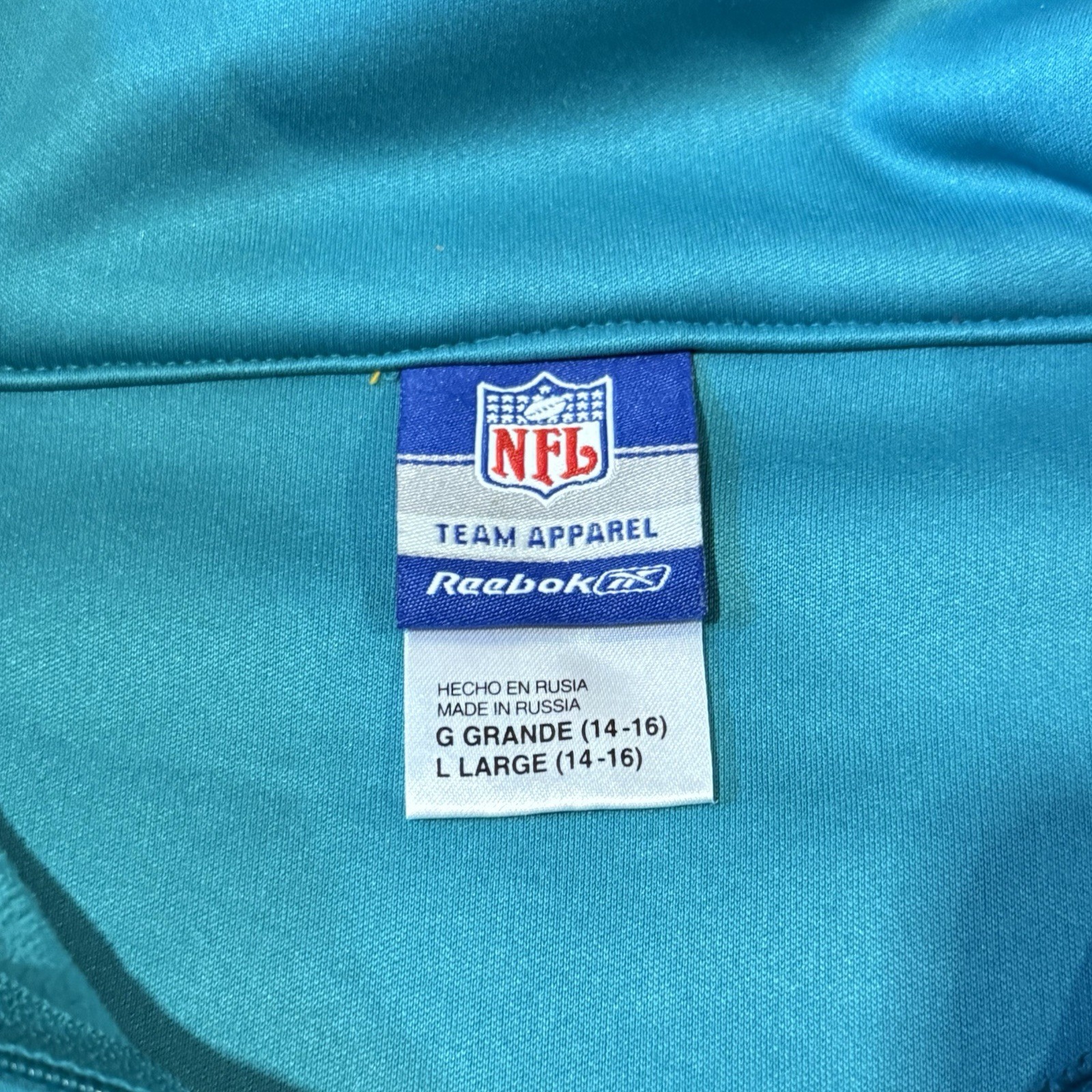 Miami Dolphins Reebok Team Apparel Pullover Jacket Youth Sz Large 14-16 1/4 Zip!