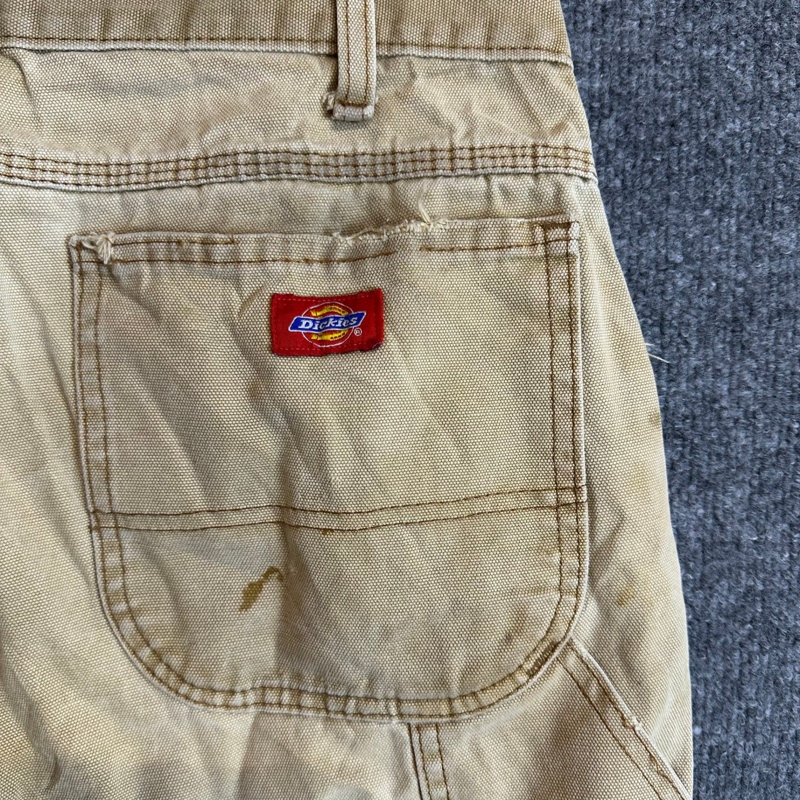Dickies Pants Mens Size 34×30 Tan Relaxed Fit Cotton Canvas Workwear Utility