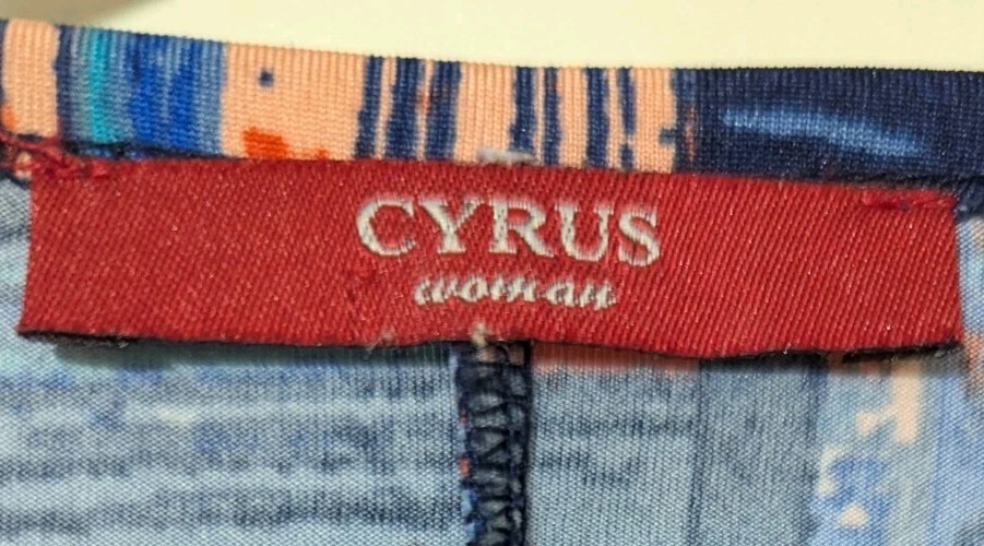 Cyrus blouse size 2x multicolor Multi-Pattern elbow length sleeves Cold Shoulder