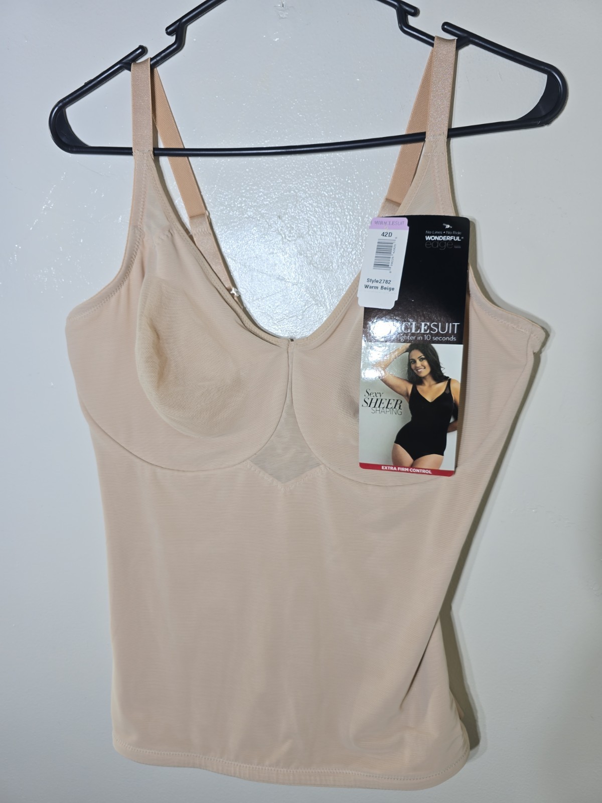 Miraclesuit Comfy Curves Extra Firm Control Cami Warm Beige Size 42D NWT