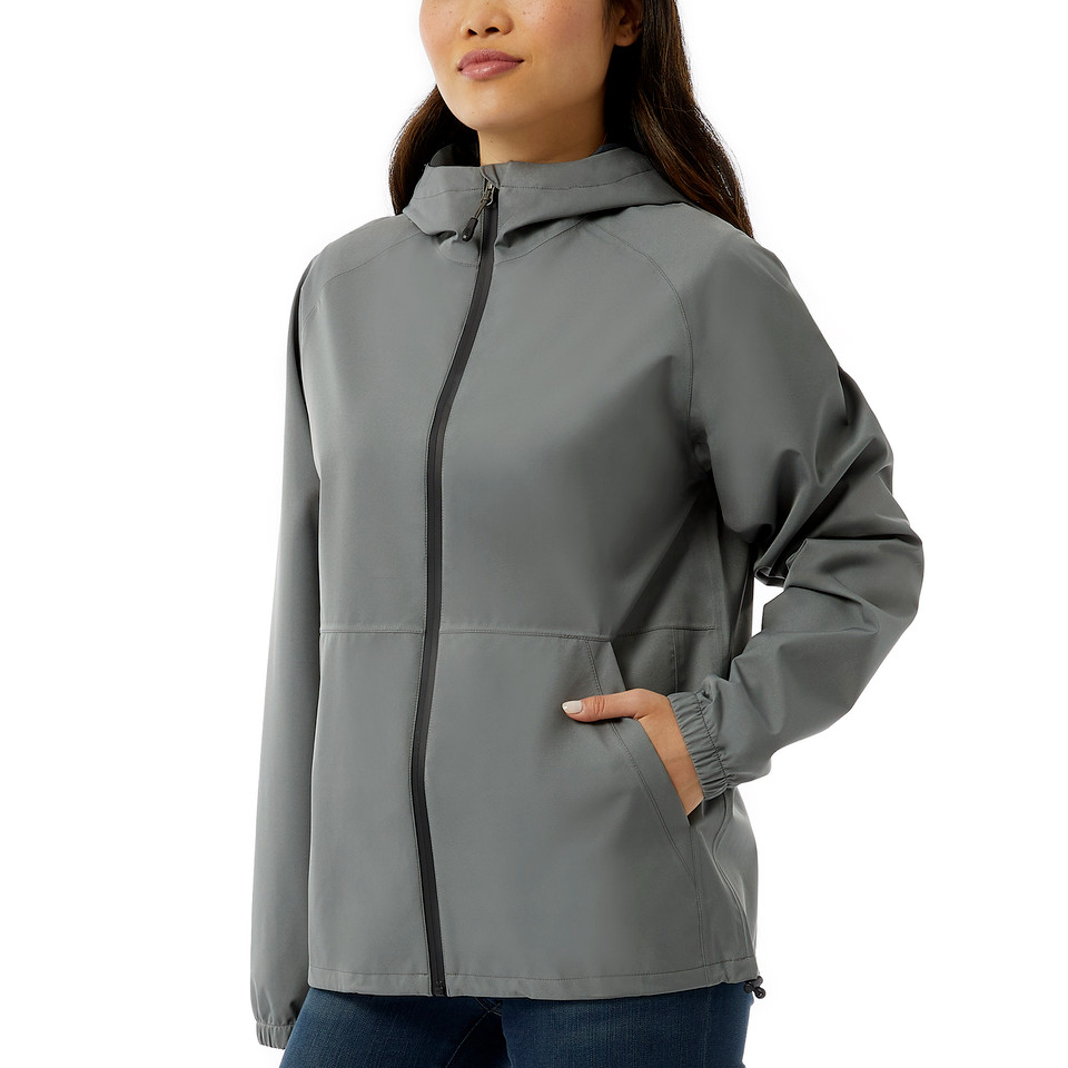 32 Degrees Cool Unisex UPF 50+ Waterproof Rain Jacket, GRAY, Men’s M /Women’s L