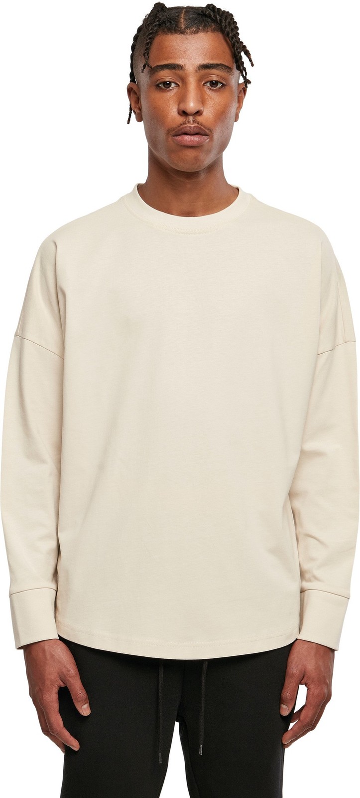 Build Your Brand Oversize cut on sleeve long sleeve – Round neck, Set-in sleeve