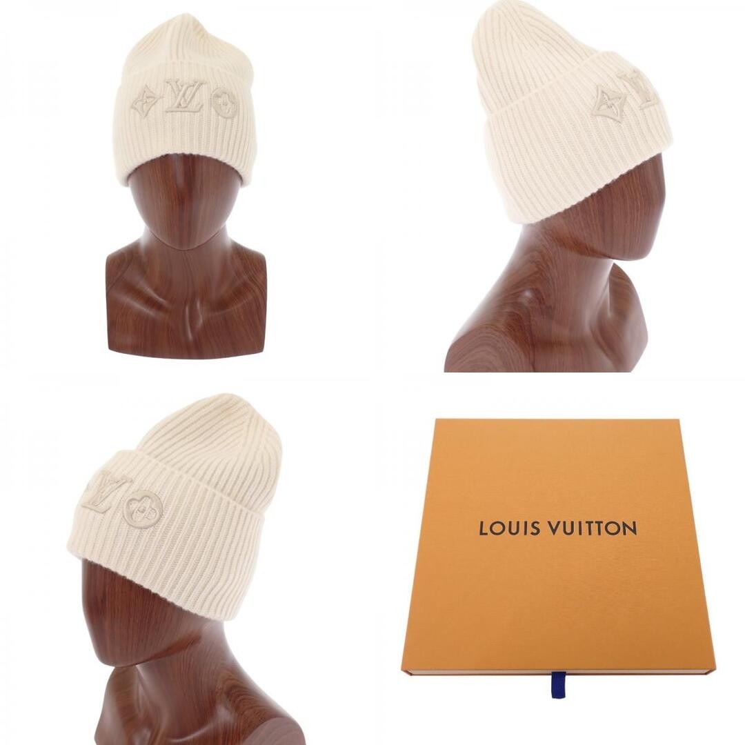 Louis Vuitton Beanie LV Headline Knit Hat S M77873 Knit Cap Brown White Women s
