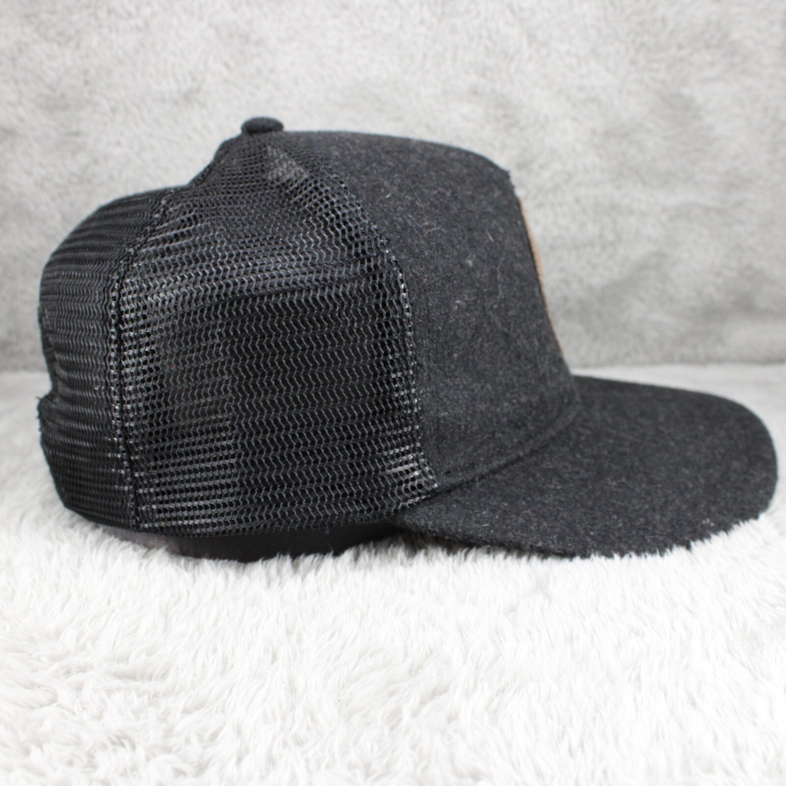 Pistil Fox Hat Cap Mens Wool Snap Back Black Trucker Hike Camp Outdoors Gorpcore