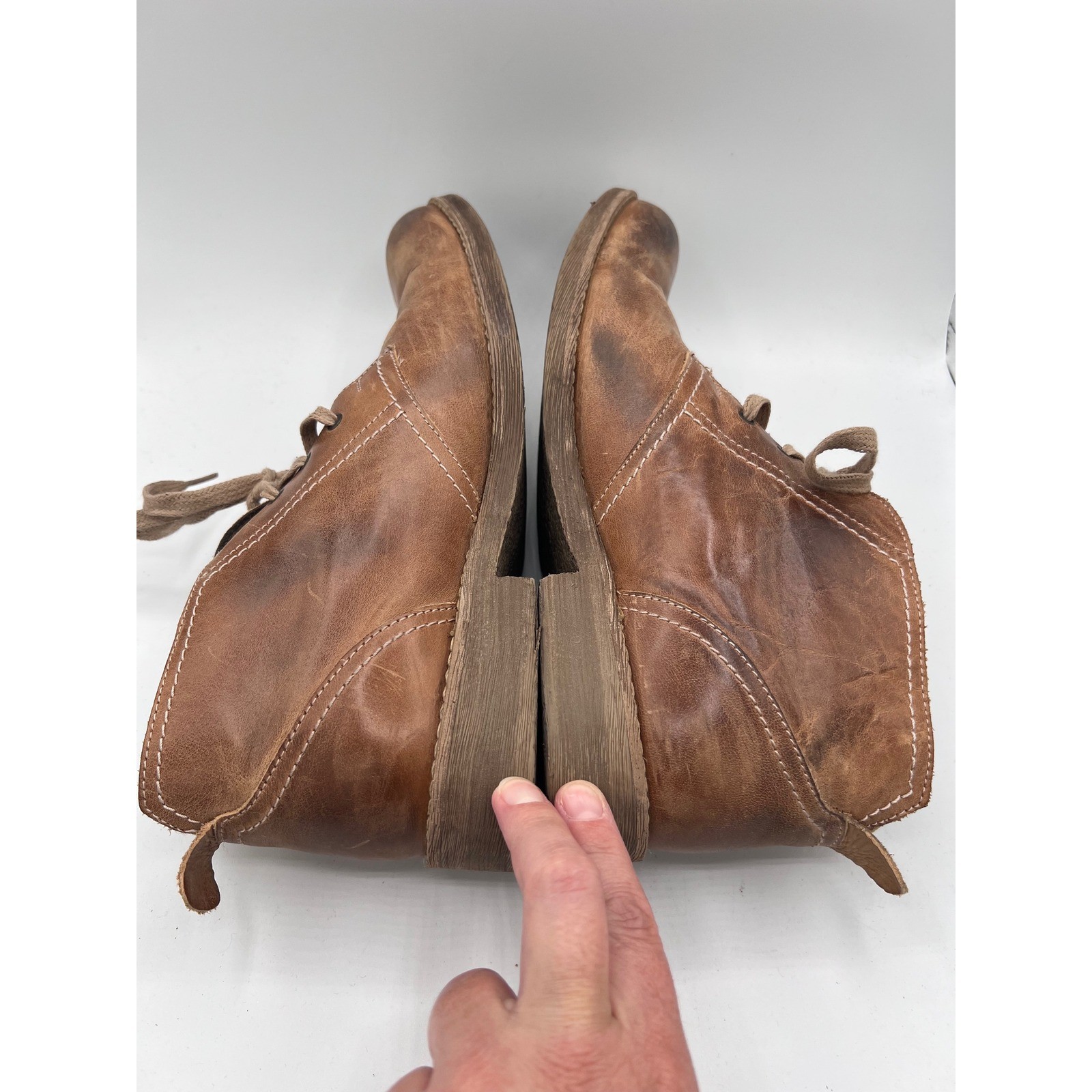 Bed Stu Mens Draco Chukka Boots Size 10.5 Brown Distressed Leather Lace Up