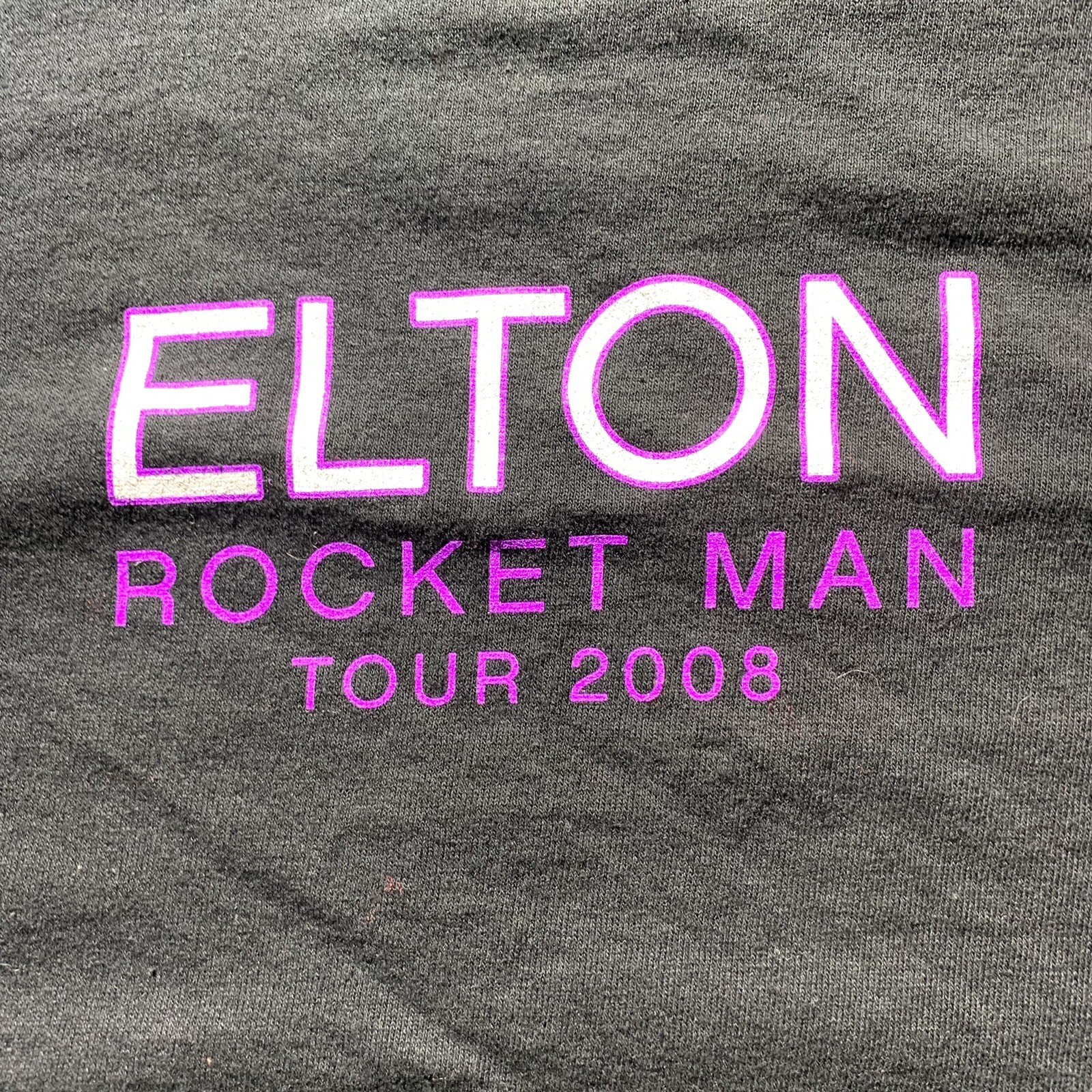 Elton John T-Shirt Rocket Man Tour Mens Size XL Black 2008
