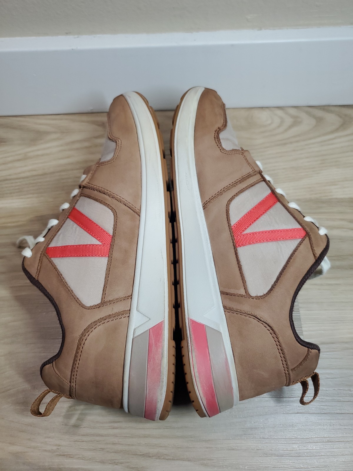 Vionic Rechelle Suede Nylon Womens Sneaker Brown Coral Size 9