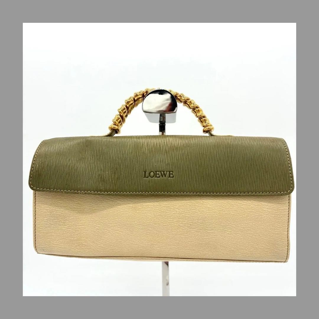 Loewe Women Bag Velazquez Twist Handle Handbag Leather Bicolor Limited Edition V