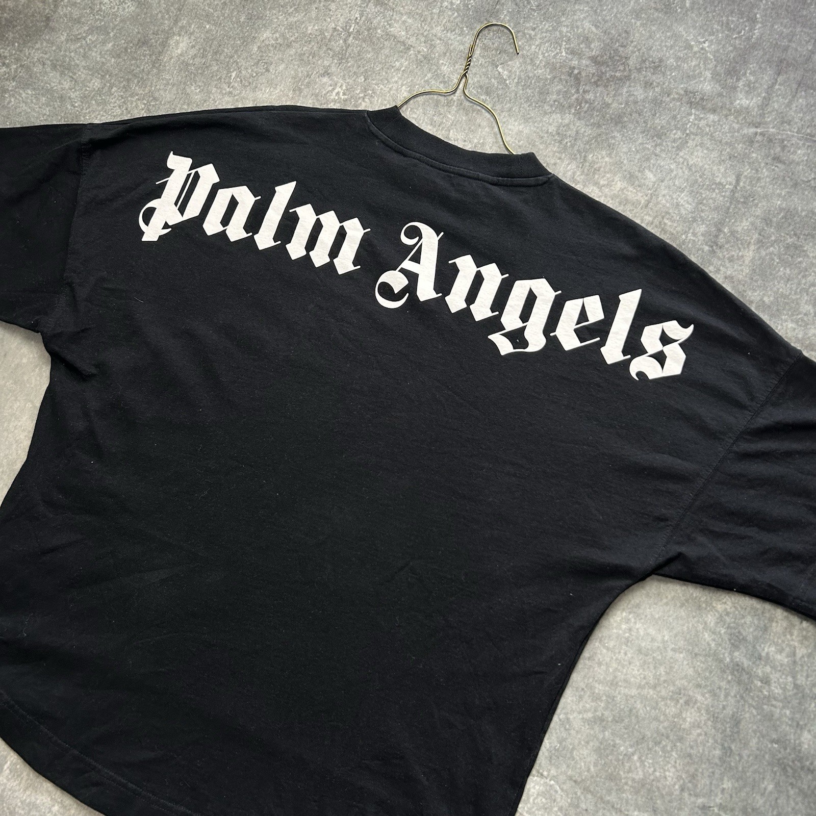 Palm Angels Big Logo T-Shirt Authentic Oversized Fit Men Size XS Black