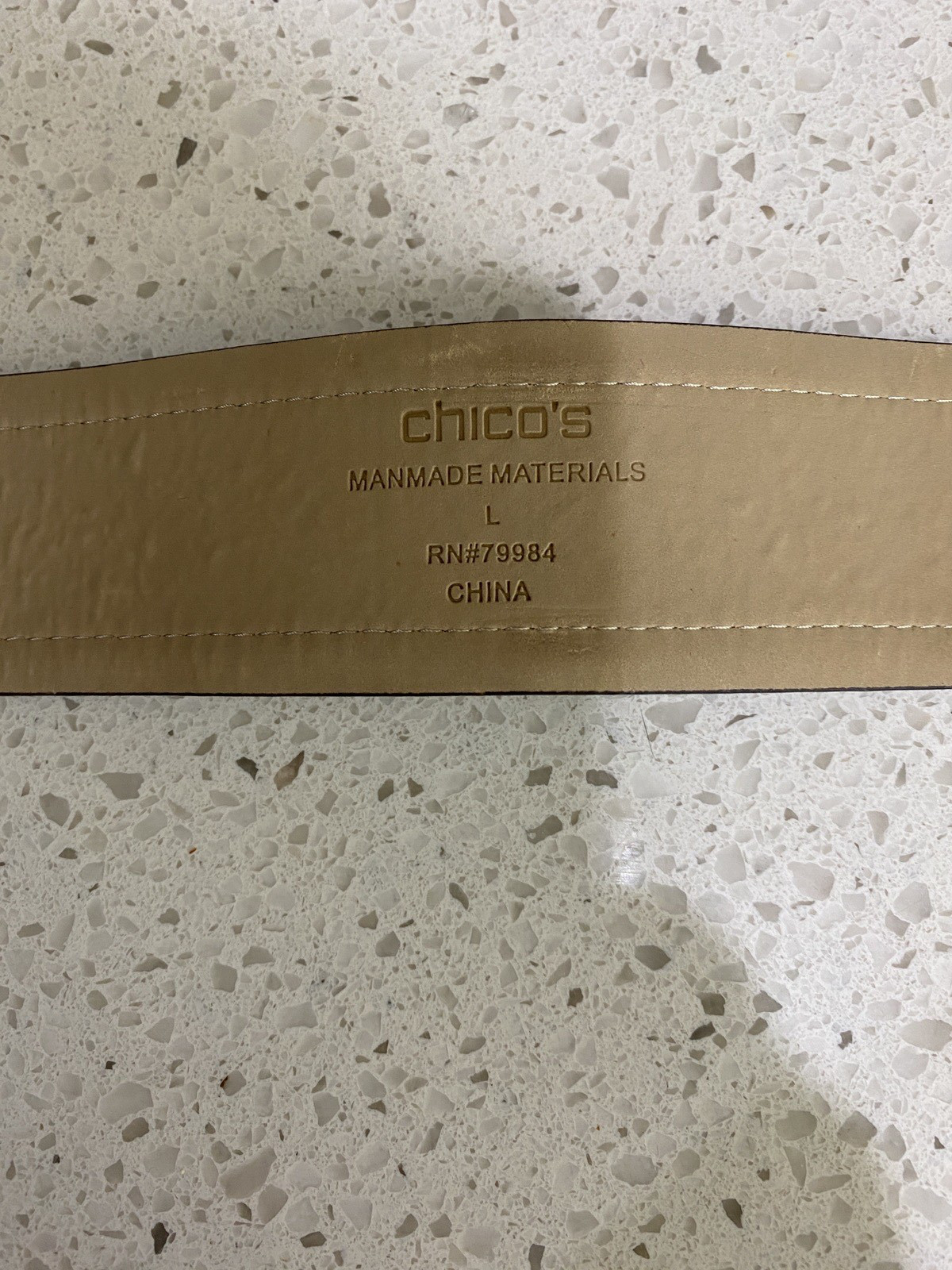 Chicos Faux Leather Turquoise Belt with embroidered design Size Large
