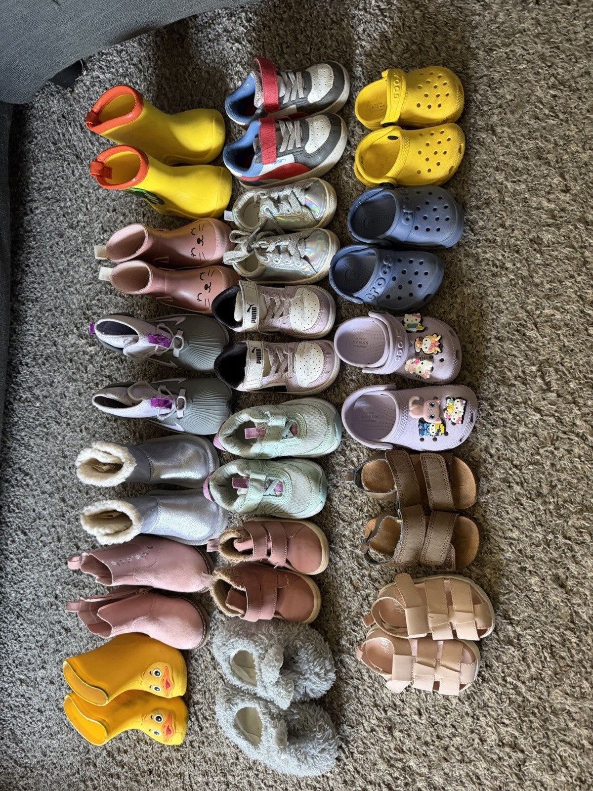 Huge Lot 18 Toddler Girl Shoes Size 4C 5C 6C Crocs Rain Boots Sneakers Nike