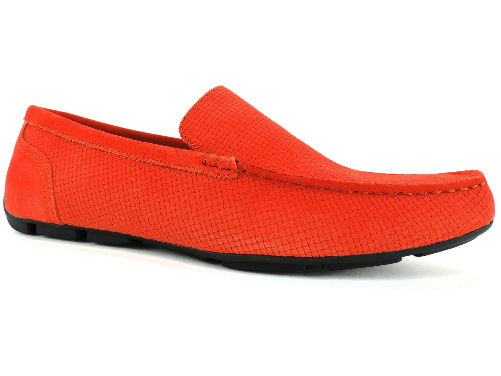 Alfani Men’s Kendric Textured Drivers Orange Suede Size 10.5 M