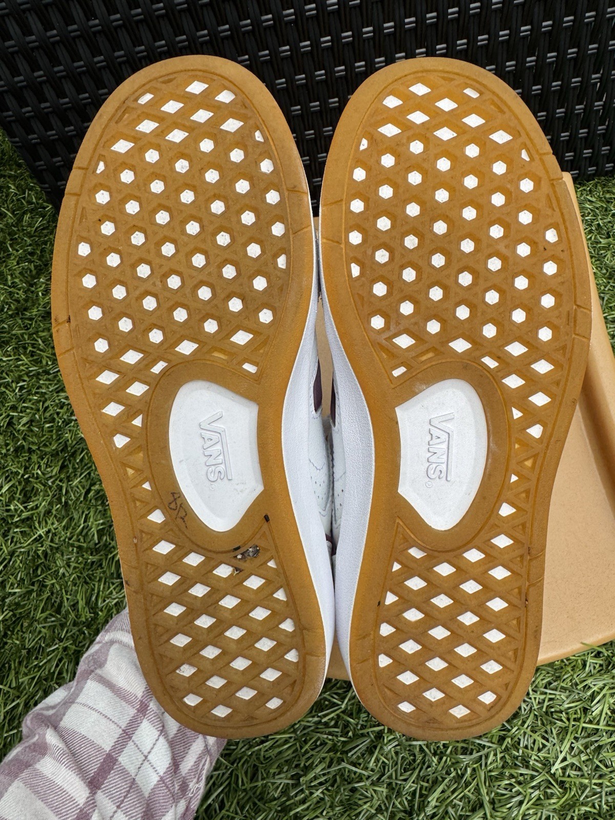 Vans Lowland CC Serio White Burgundy Gum Shoes Men 5 Women 6.5