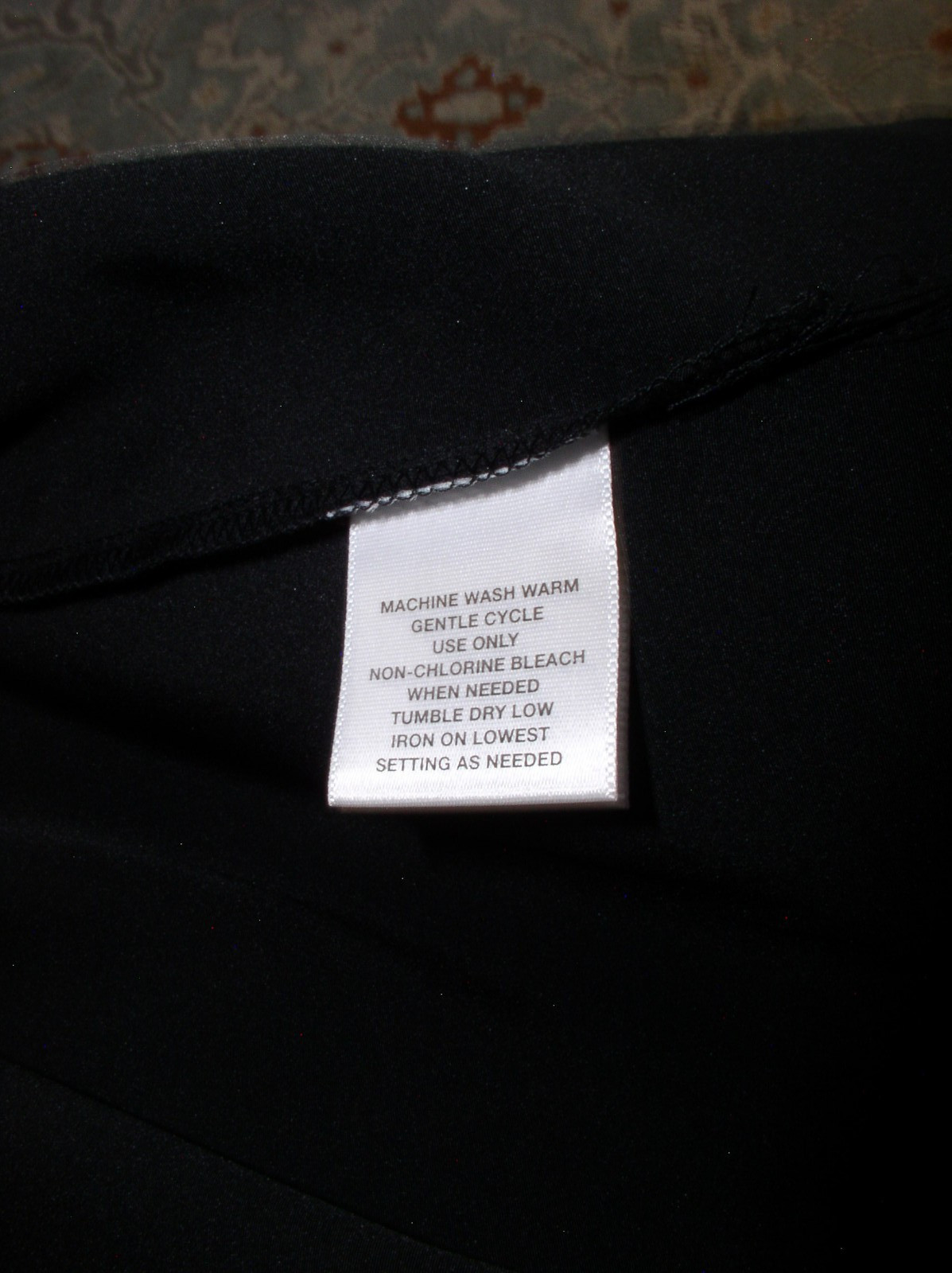 Liz Baker Blouse Black Polyester Two Button Cuff Closure Relaxed Fit NEW