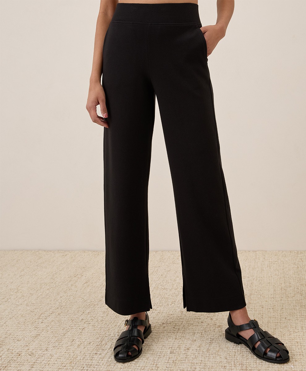 Pact Women’s Airplane Wide Leg Pant Large Black 26″ Inseam Comfortable Bottoms