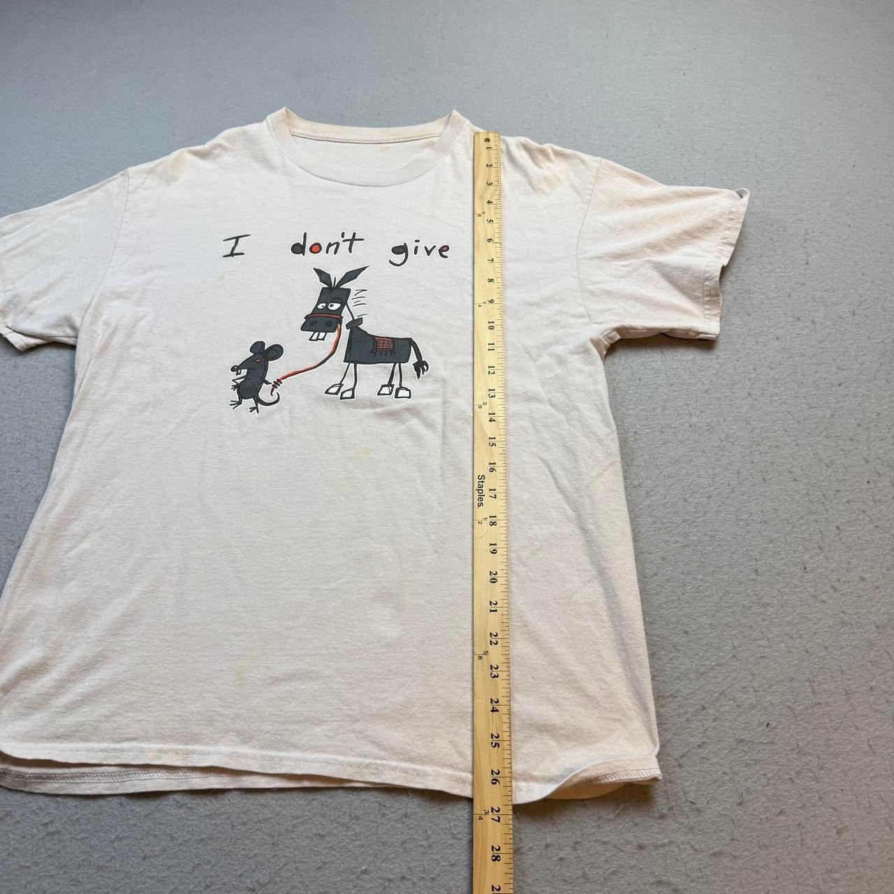 Funny I Don’t Give A Donkey Mouse Graphic T-Shirt Cream Short Sleeve