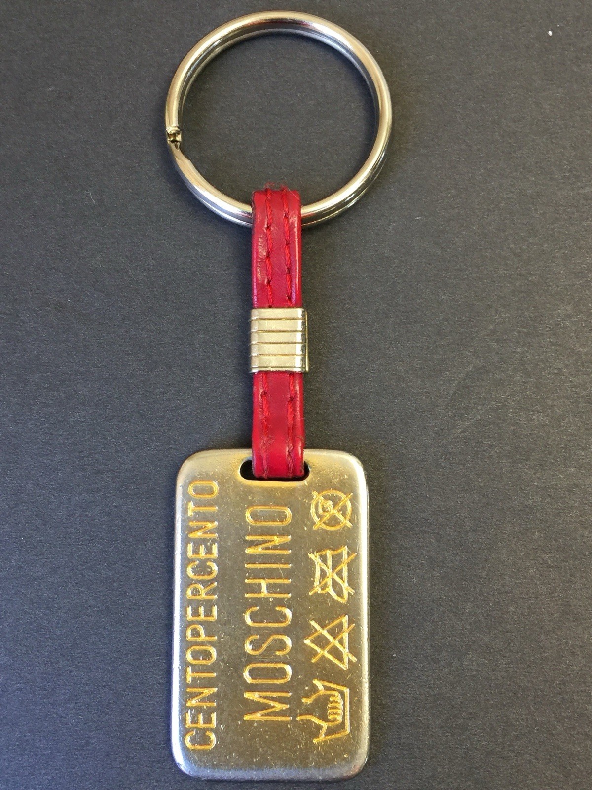 Vintage Moschino Numbered Redwall Keychain