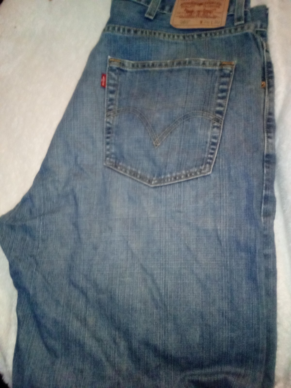 Levis 569 Jeans Mens 38 (Fits 38×30) Blue Straight Loose Dark Wash Stretch Denim