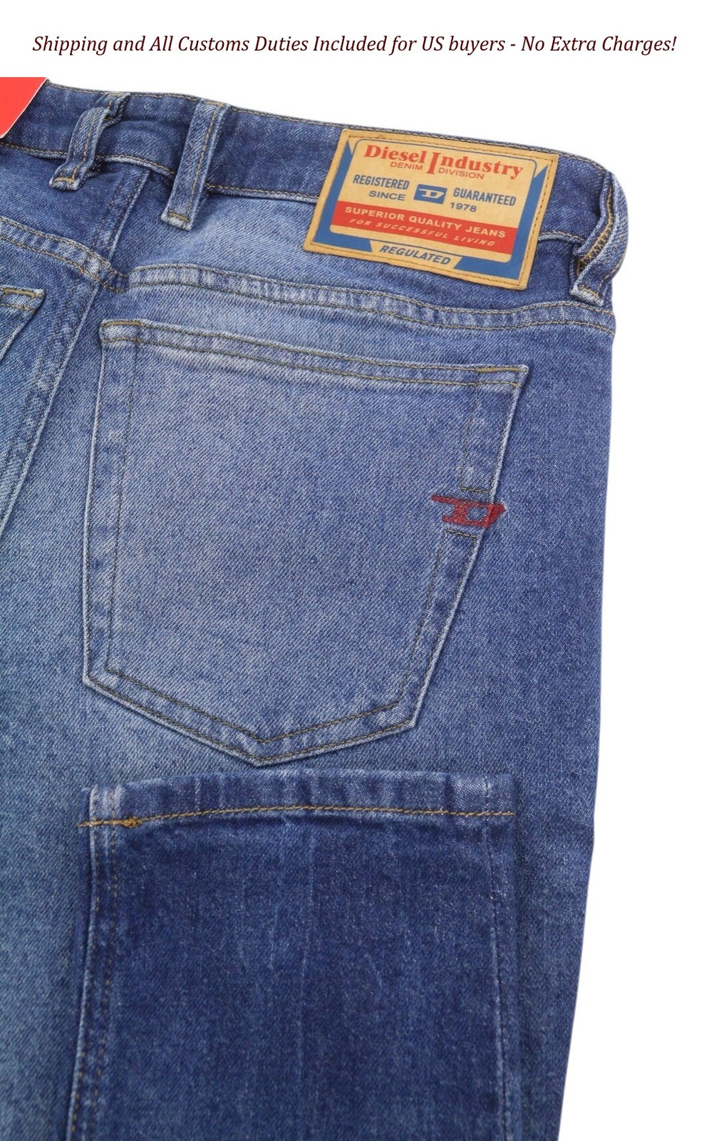 DIESEL 1979 Sleenker 0ENAH Men Jeans W30/L32 Blue Faded Whiskers Skinny Fit –