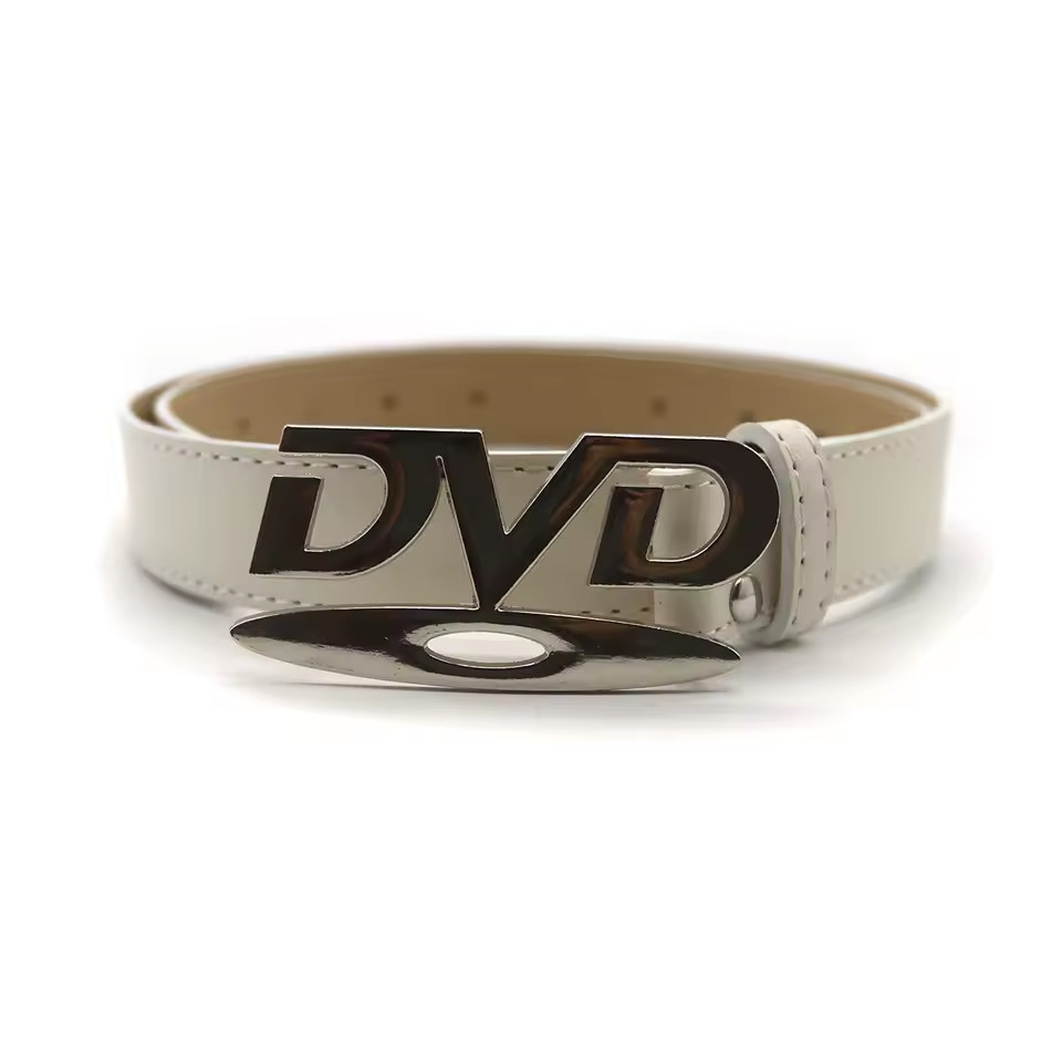 DVD Belt Buckle Unisex Y2K Skate Swag Retro Aesthetic Punk Leather Waistband Coo