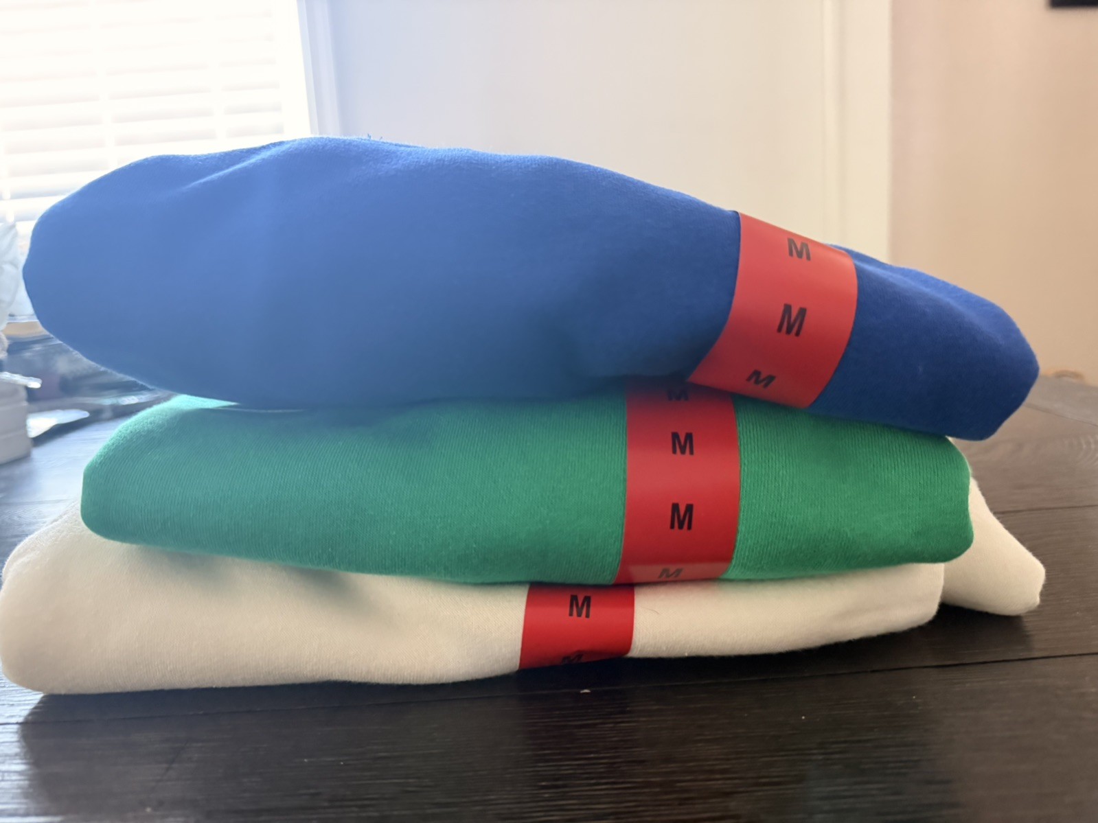 Esprit Costco Crewneck Sweatshirt 3 Pack MEDIUM Blue Green White Retro Logo NWT