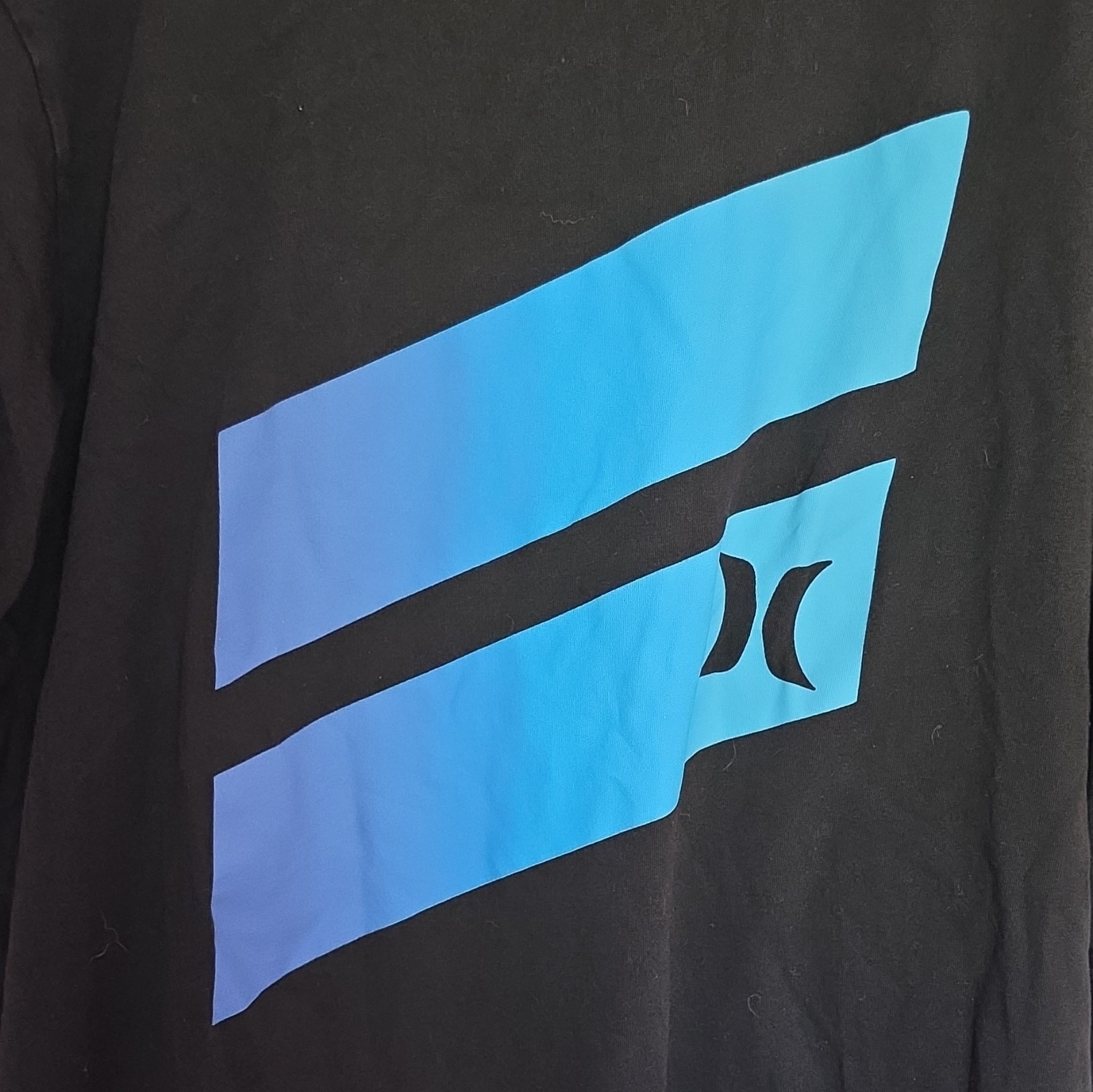 Hurley Black/Blue Logo Graphic Print Men’s XL Short Sleeve Crew Neck T-Shirt