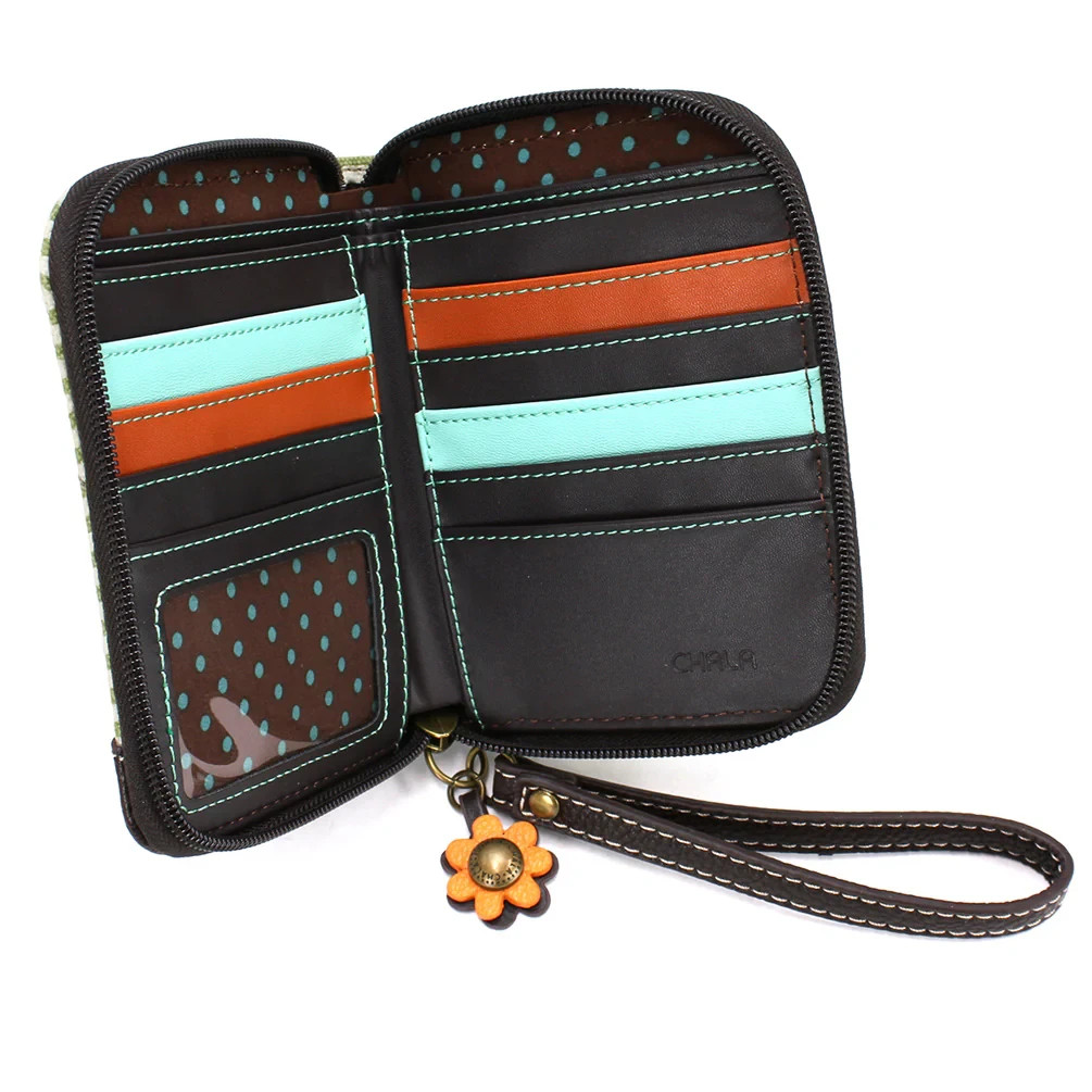 CHALA HIGHLAND COW Zip Around Wallet Wristlet 4.5 in x 5.5 in x 1 NWT