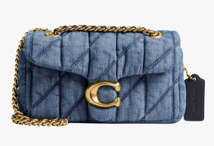 Coach Tabby CR701 Denim/Brass/Indigo Shoulder Bag 20 With Quilting