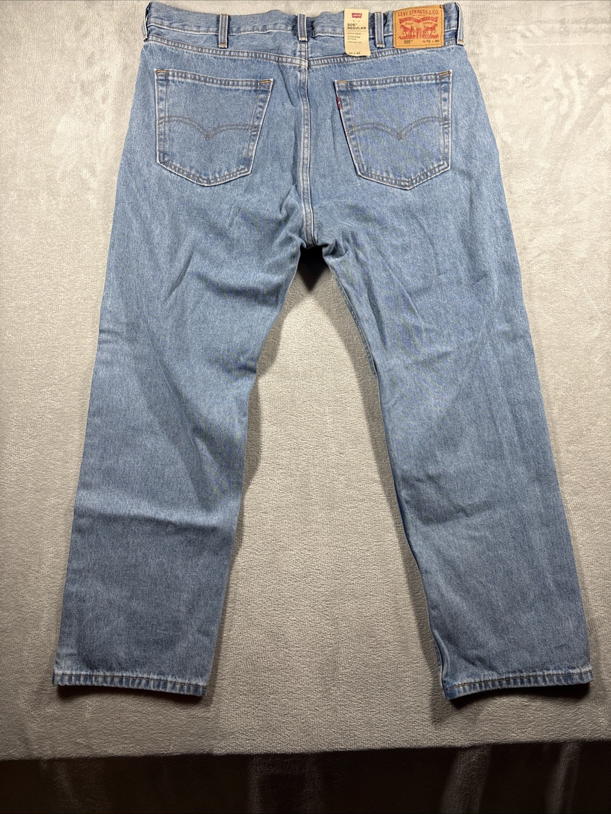 Levi’s 505 Jeans Mens 40×30 Regular Light Wash Blue Denim New With Tags Cowboy