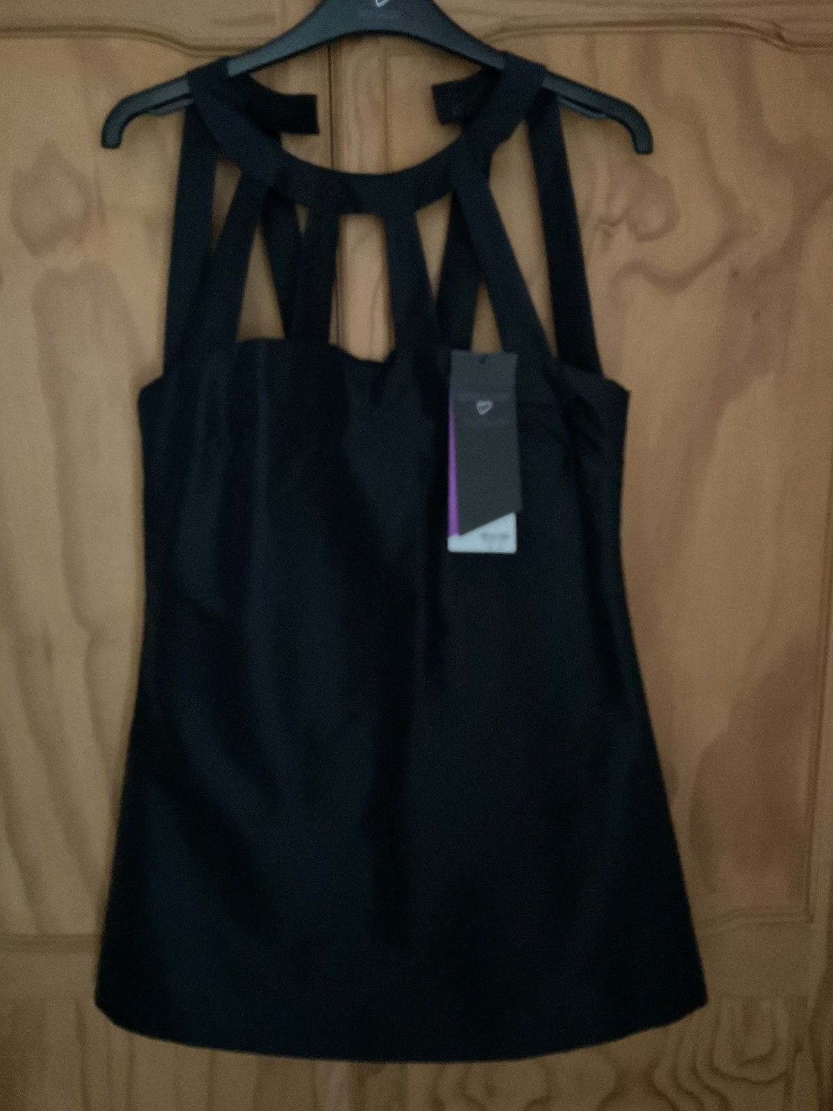 BNWT KATE MOSS TOPSHOP DARKEST MIDNIGHT BLUE SHIFT CAGE DRESS UK 10 38 +Hanger