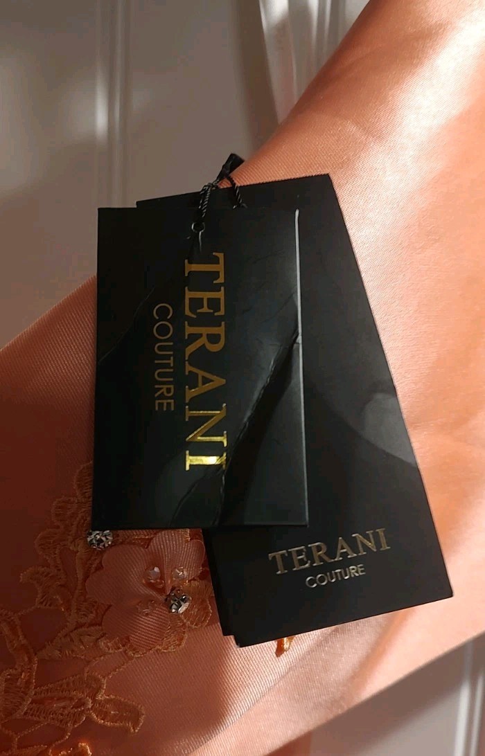 Terani Couture 241E2468 Evening Dress Coral ~LOW PRICE~ NEW Authentic