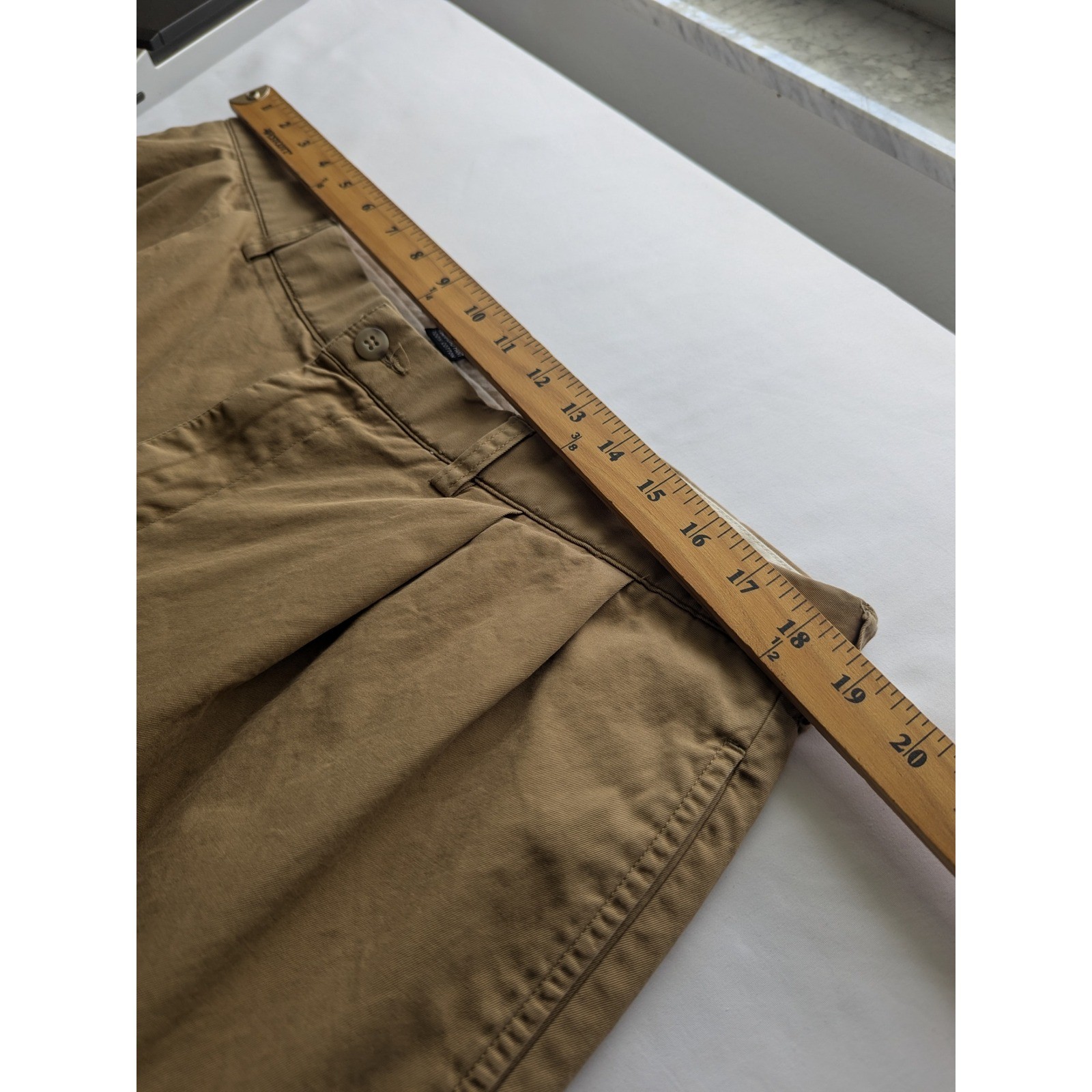 Vintage Polo Ralph Lauren Hammond Pant Mens 38×32 Khaki Tan Pleated Cuffed Chino